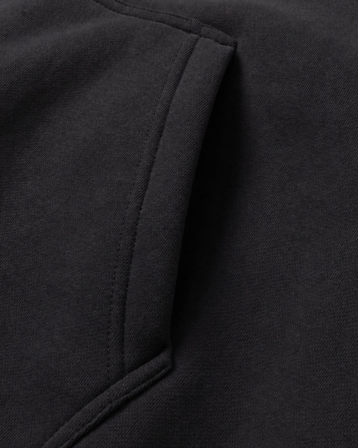 Essential Oversized Hoodie in Black, fabric and construction detail