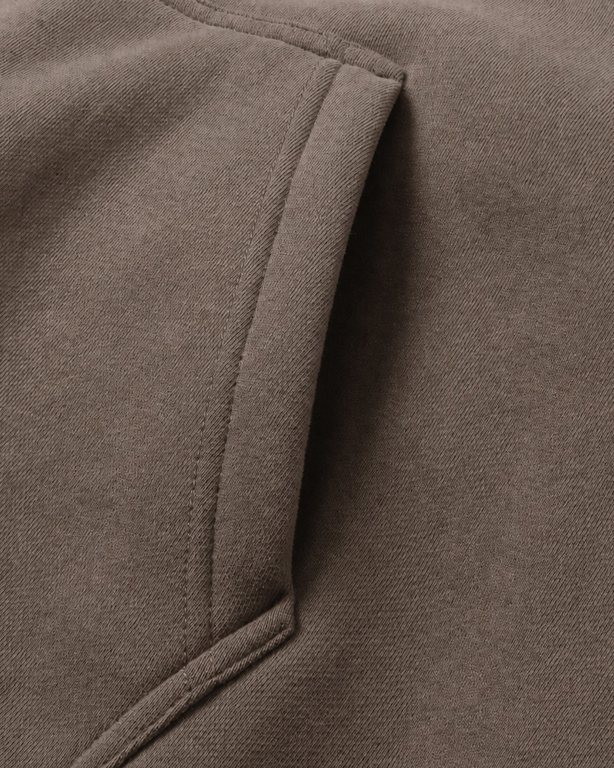Essential Oversized Hoodie in Brown, fabric and construction detail
