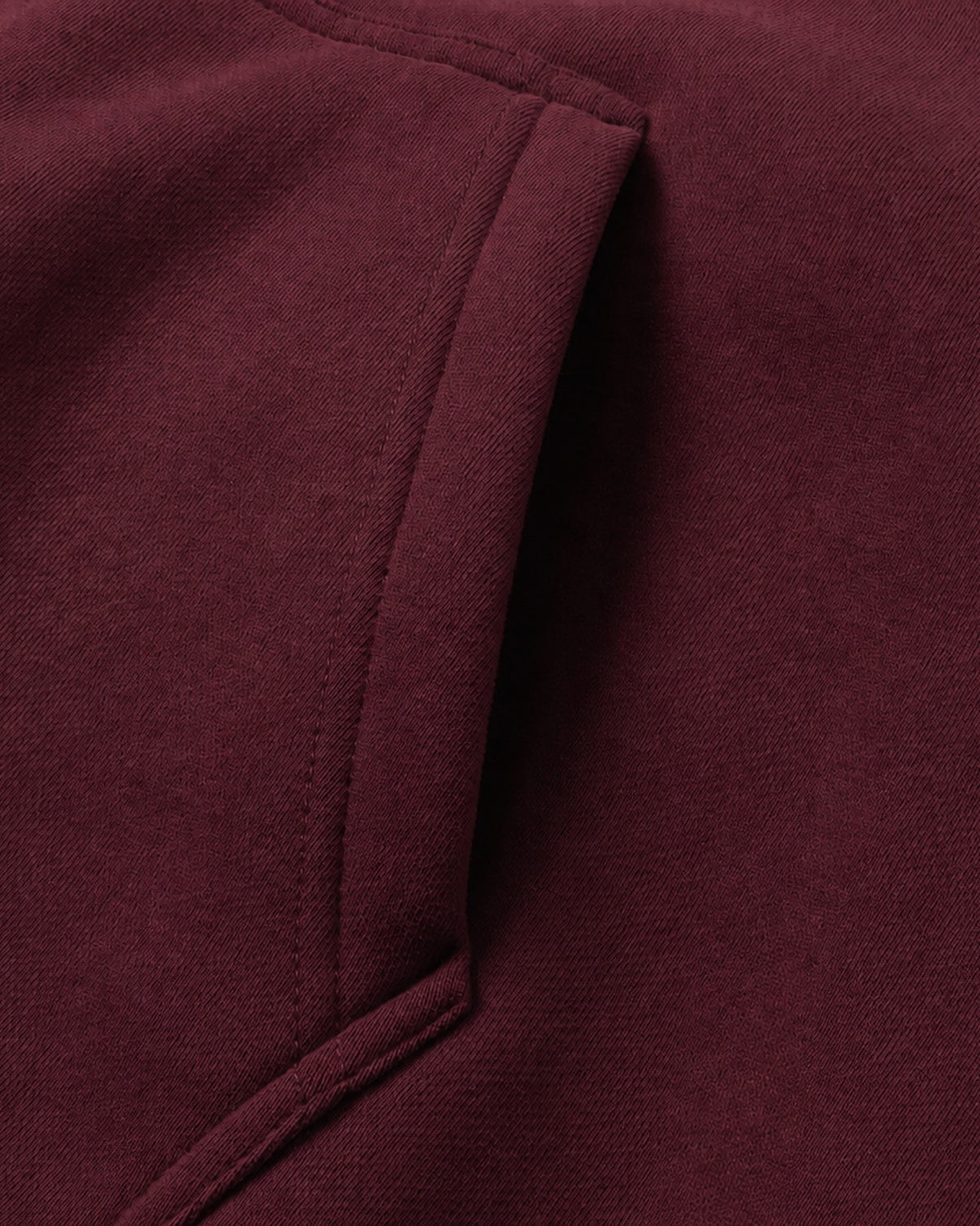 Essential Oversized Hoodie in Dark Red, fabric and construction detail