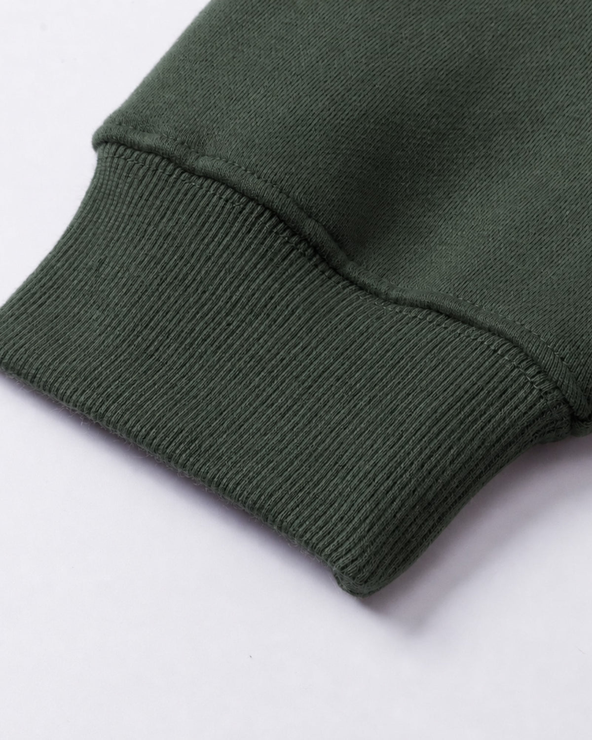 Essential Oversized Hoodie in Green, fabric and construction detail