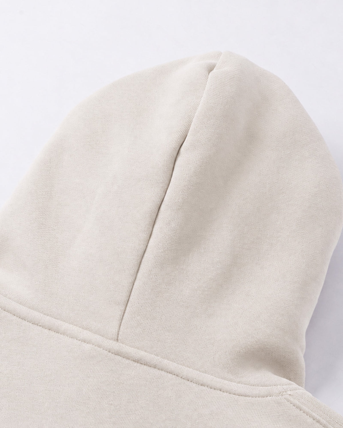 Essential Oversized Hoodie in Off-White, fabric and construction detail