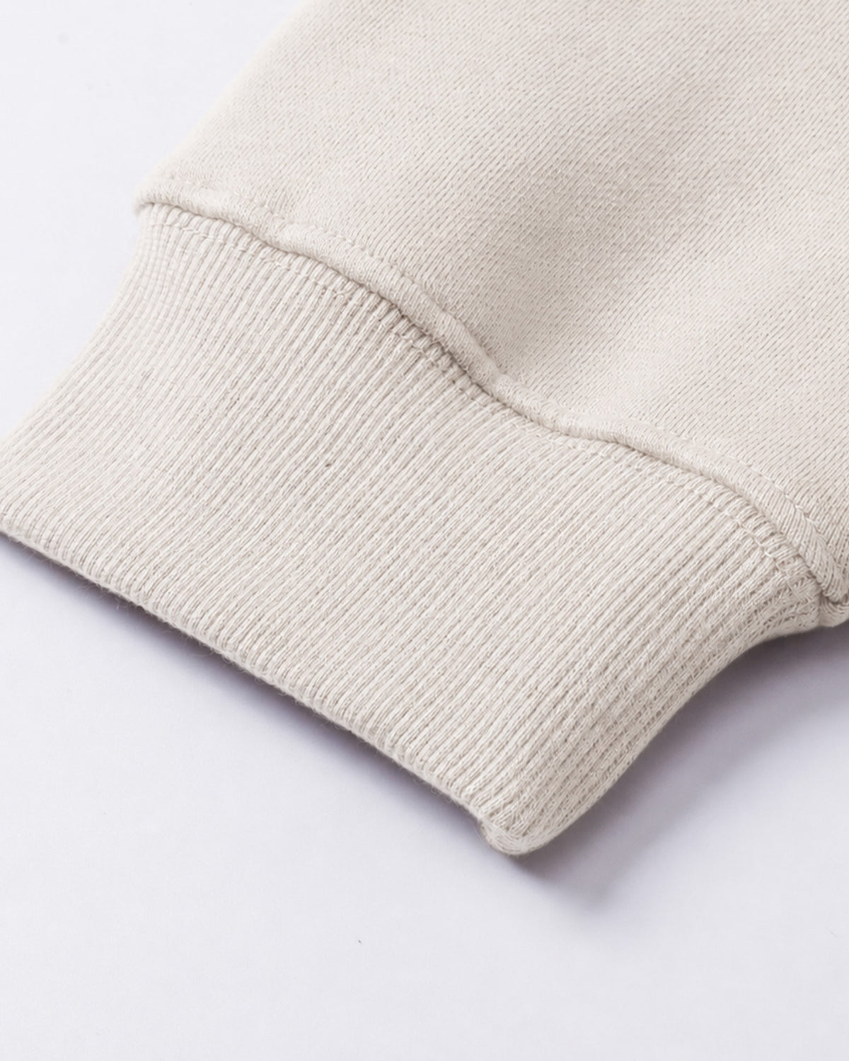 Essential Oversized Hoodie in Off-White, fabric and construction detail