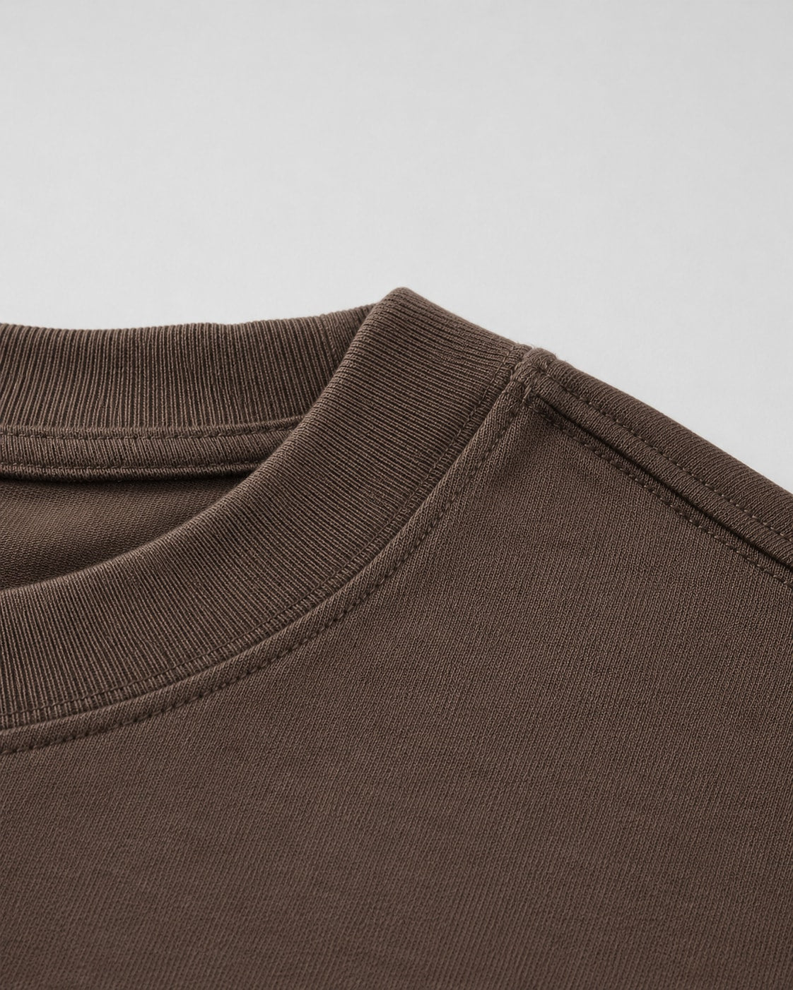 Essential Oversized T-Shirt in Coffee, fabric and construction detail