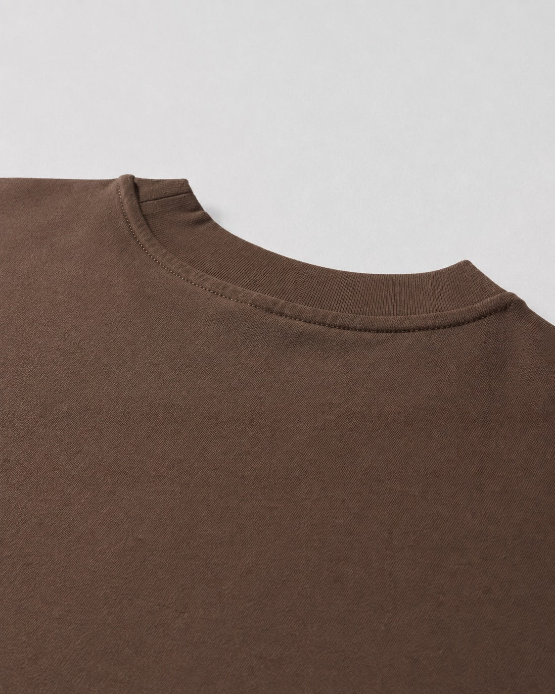 Essential Oversized T-Shirt in Coffee, fabric and construction detail