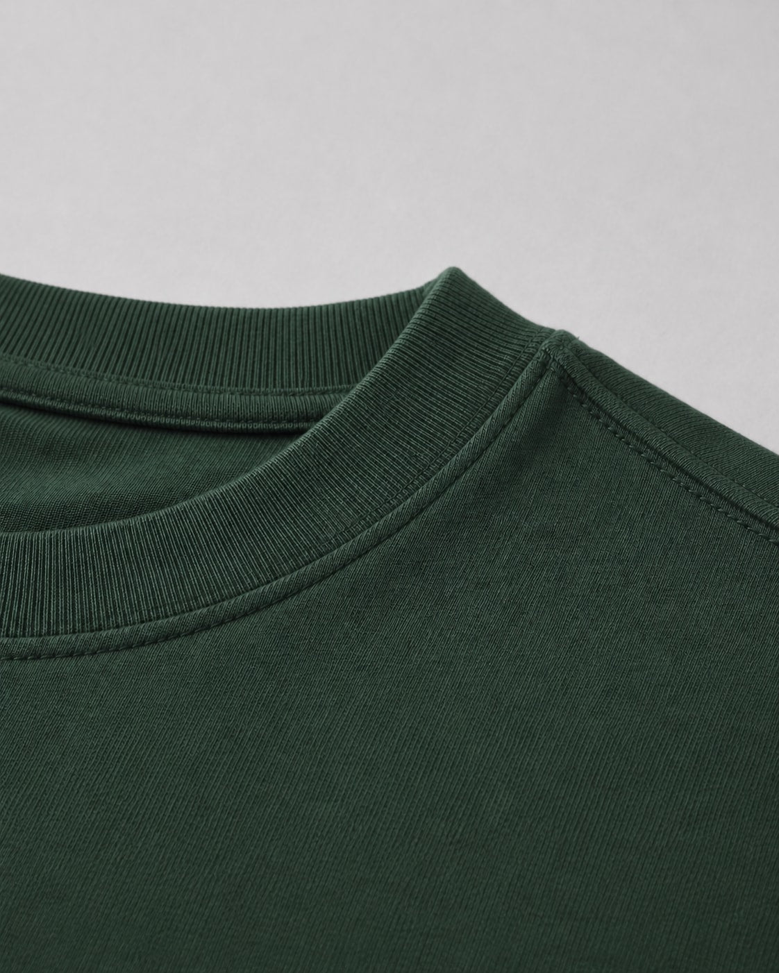Essential Oversized T-Shirt in Green, fabric and construction detail