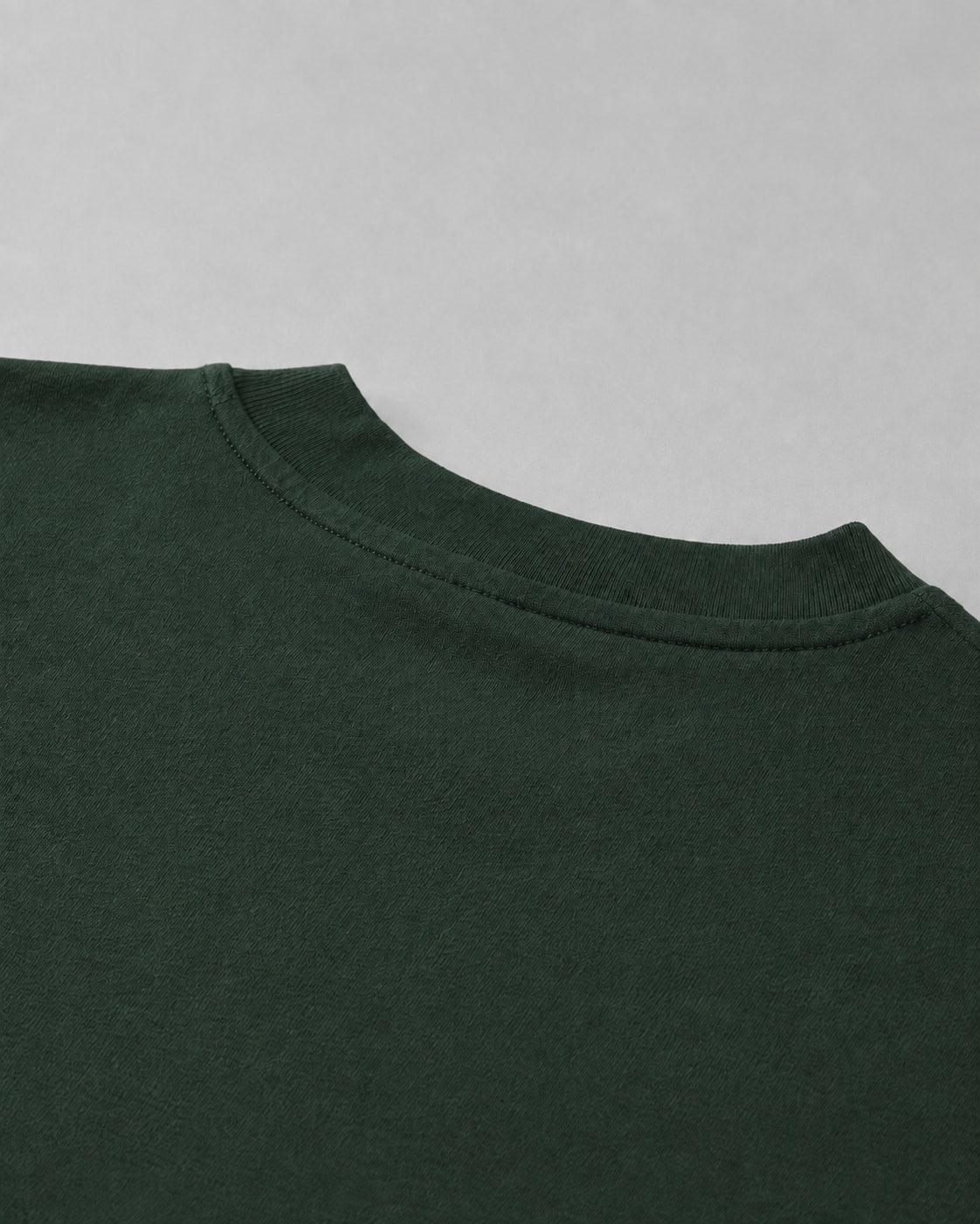 Essential Oversized T-Shirt in Green, fabric and construction detail