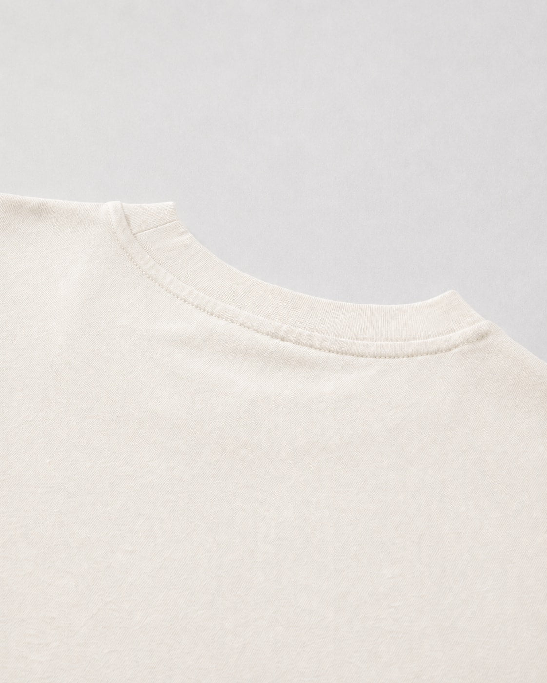 Essential Oversized T-Shirt in Off-White, fabric and construction detail