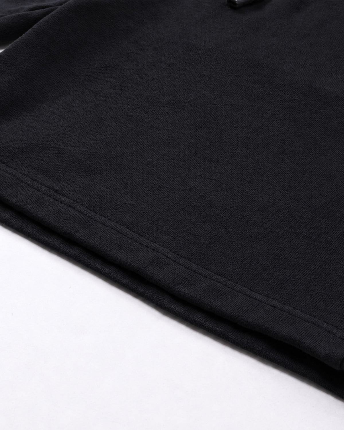 Essential Relaxed Short in Black, fabric and construction detail