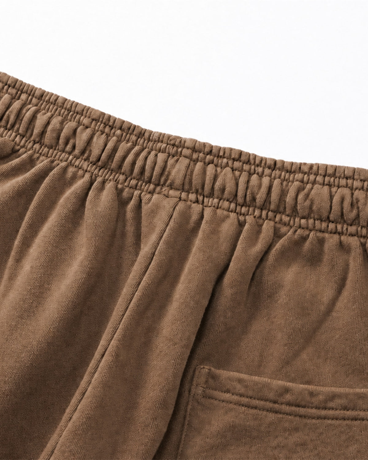 Essential Relaxed Short in Brown, fabric and construction detail