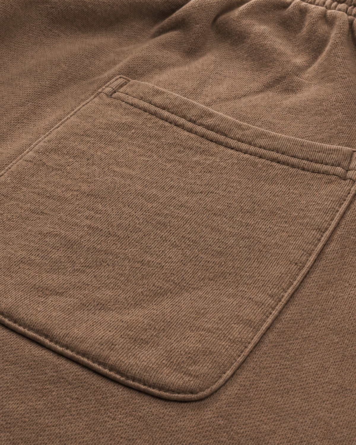 Essential Relaxed Short in Brown, fabric and construction detail