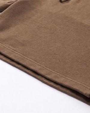 Essential Relaxed Short in Brown, fabric and construction detail
