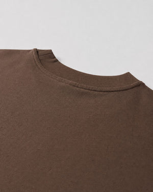 Logo Oversized T-Shirt in Coffee, fabric and construction detail