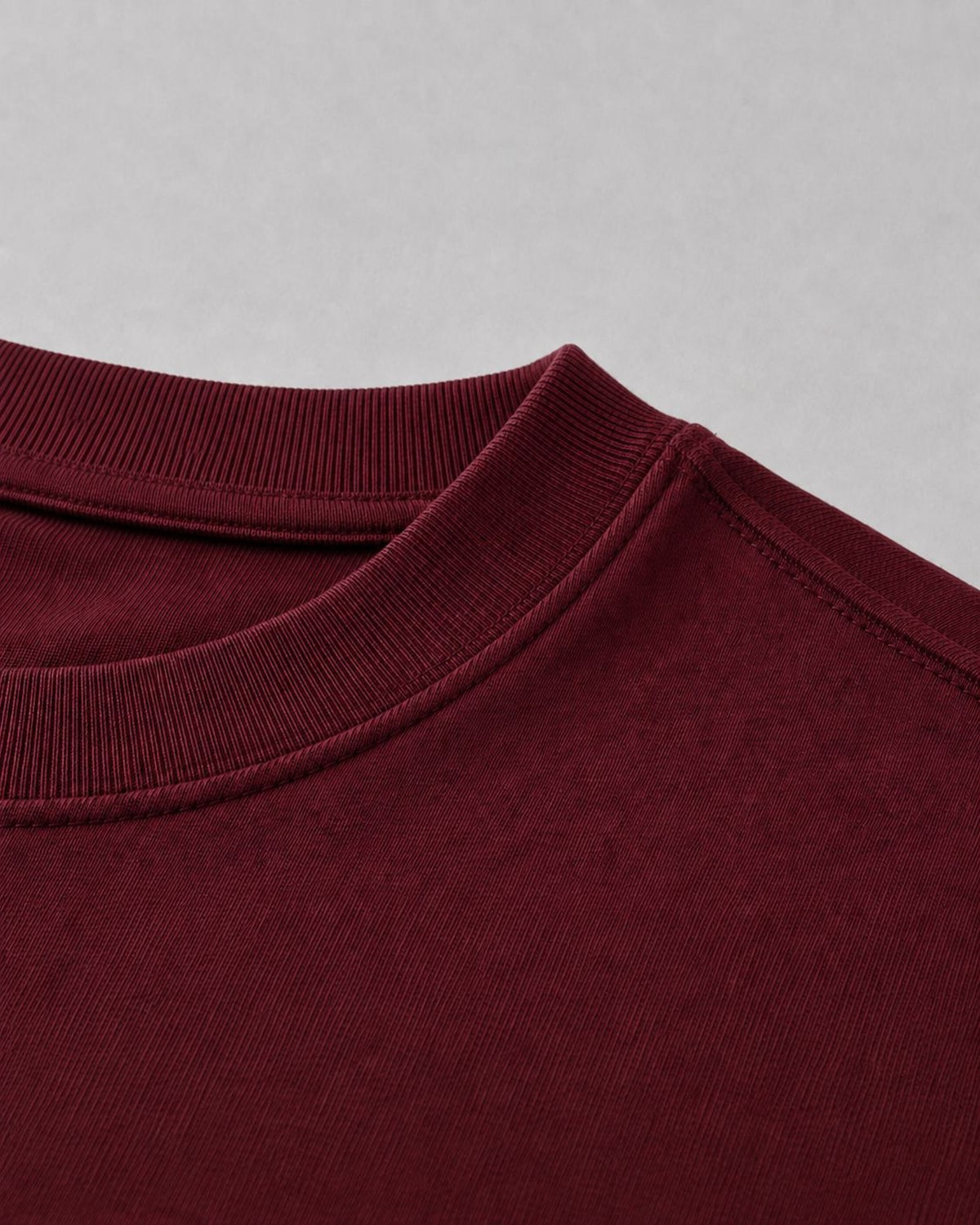Logo Oversized T-Shirt in Dark Red, fabric and construction detail