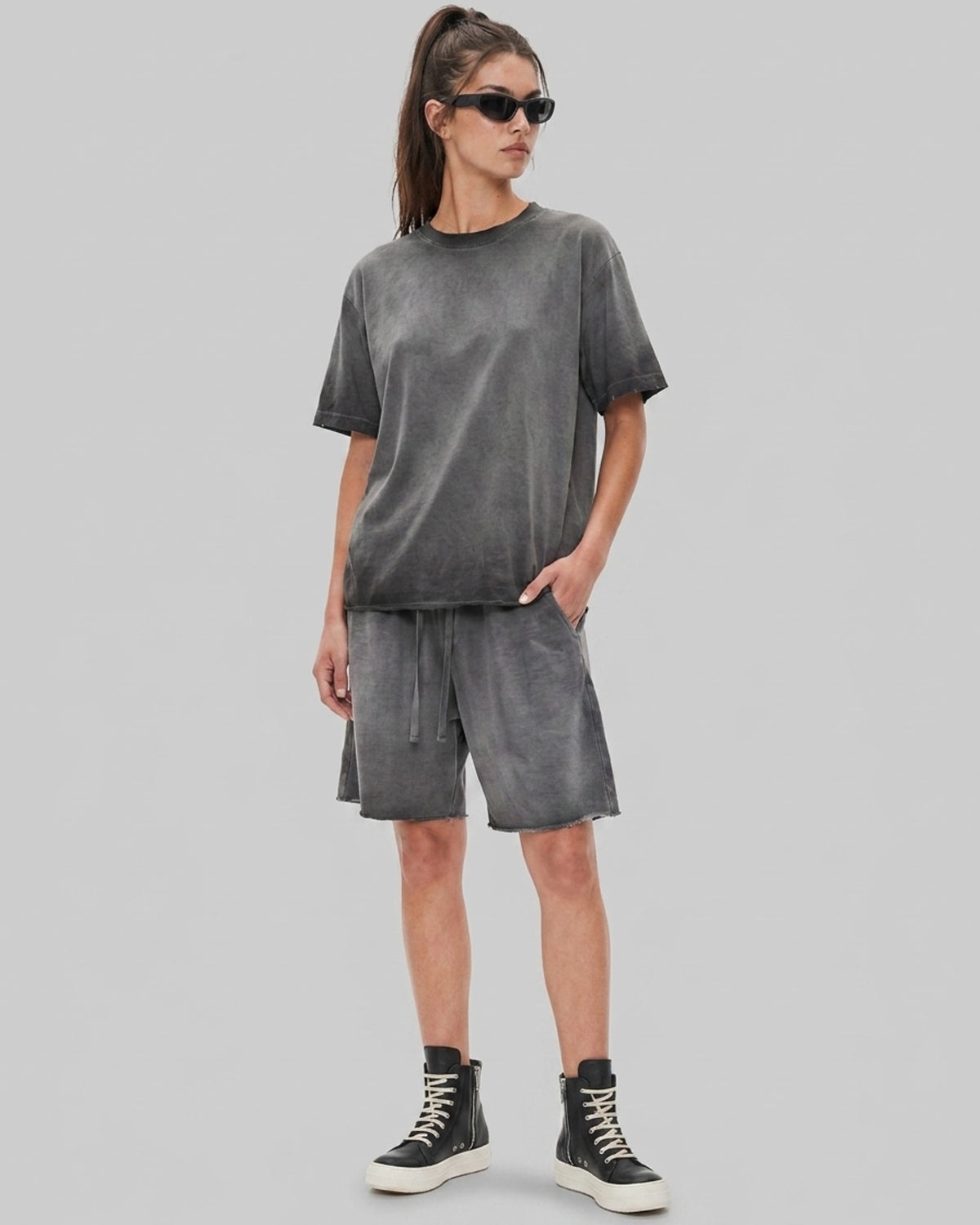Washed Oversized Set - Ash Gray